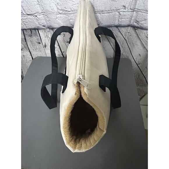 New York Dog City Tote Dog Carrier Shoulder Bag Cream Peek Thru Net Travel Beige - Picture 8 of 11